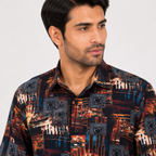 Men's Multicolor Abstract Printed Casual Shirt-1