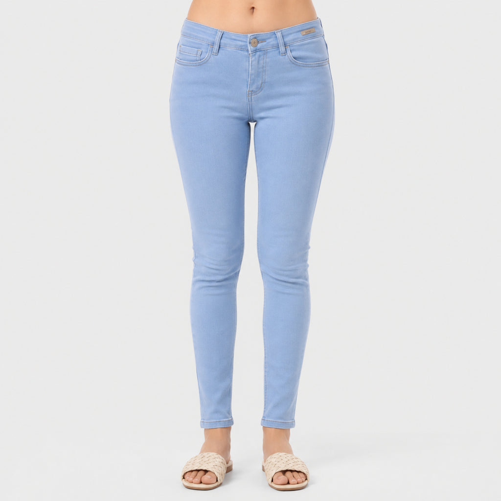 Women's Light Blue Skinny Fit Denim Jeans-3