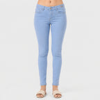 Women's Light Blue Skinny Fit Denim Jeans-3