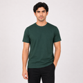 Men's Dark Green Solid T-Shirt-4