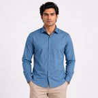 Men's Ocean Teal Classic Formal Cotton Shirt-1