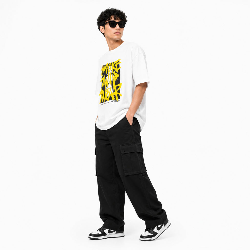 Men's Urban Graphic Print Oversized Cotton T-Shirt-2
