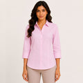 Women's Light Pink Collared Button-Down Shirt-1