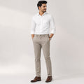 Men's Premium Beige Slim Fit Formal Trousers-1