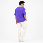 Men's Blue Oversized Varsity Graphic T-Shirt-1