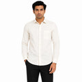 Men's Off White Solid Classic Full Sleeve Shirt with Pocket-1