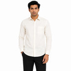 Men's Off White Solid Classic Full Sleeve Shirt with Pocket-1