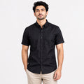 Men's Navy Blue Textured Half Sleeve Casual Shirt-1