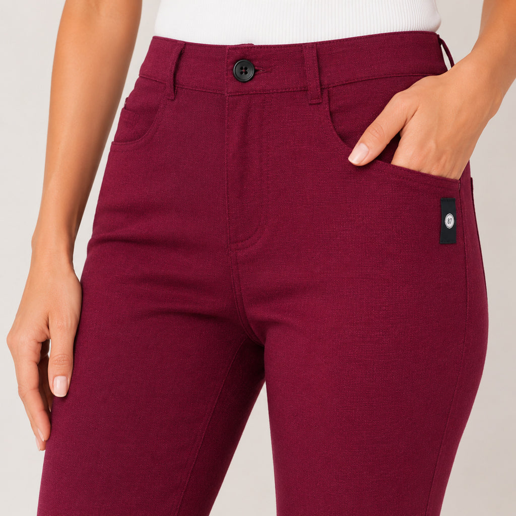 Women's Sleek Hot Pink Tailored Formal Executive Trousers-2