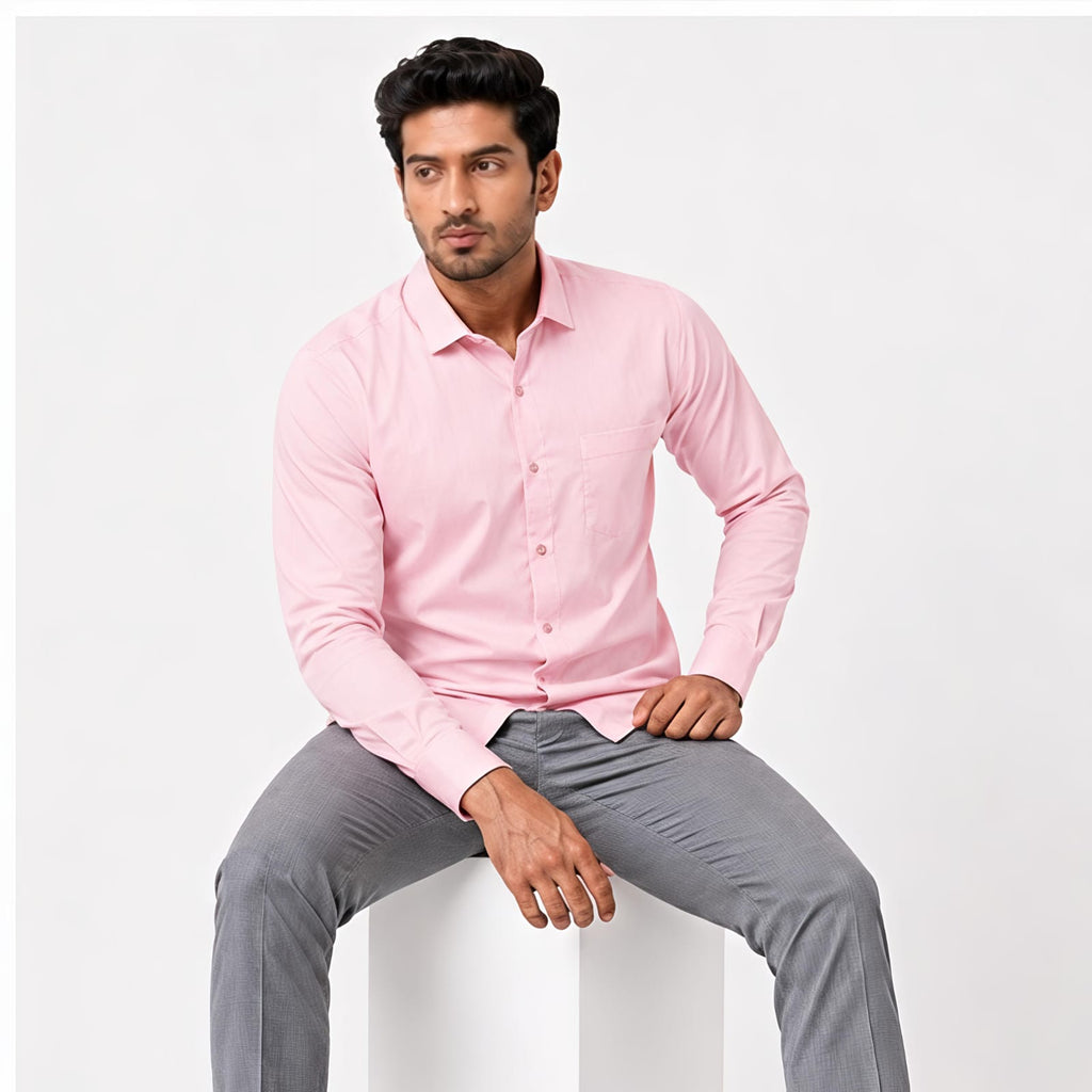 Men's Blush Pink Executive Office Formal Shirt-1