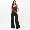 Women's Black Ultra Wide Leg Jeans | High-Rise Premium Denim-1