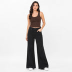 Women's Black Ultra Wide Leg Jeans | High-Rise Premium Denim-1