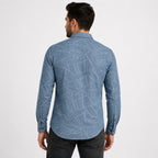 Men's Sky Blue Textured Casual Shirt-3