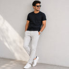 Men's Premium Off-White Slim Fit Formal Trousers-3
