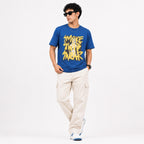 Men's Blue Graphic Oversized T-Shirt-1
