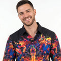 Men's Wild Flame Tiger Graphic Printed Shirt-4