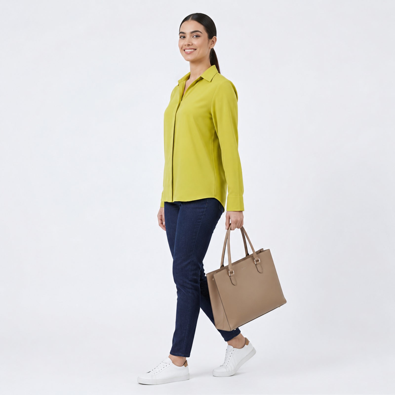 Lime Elegance Classic Collared Shirt-2