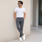 Men's Urban Slate Slim Fit Formal Trousers-1