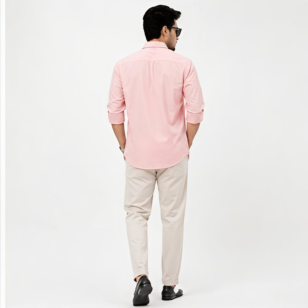 Men's Soft Blush Pink Smart Casual Shirt-3