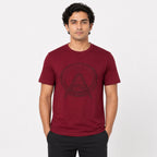 Men's Maroon Graphic Print Crew Neck T-Shirt-1