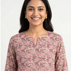 Women's Blush Pink Printed Kurta Pant Set-2