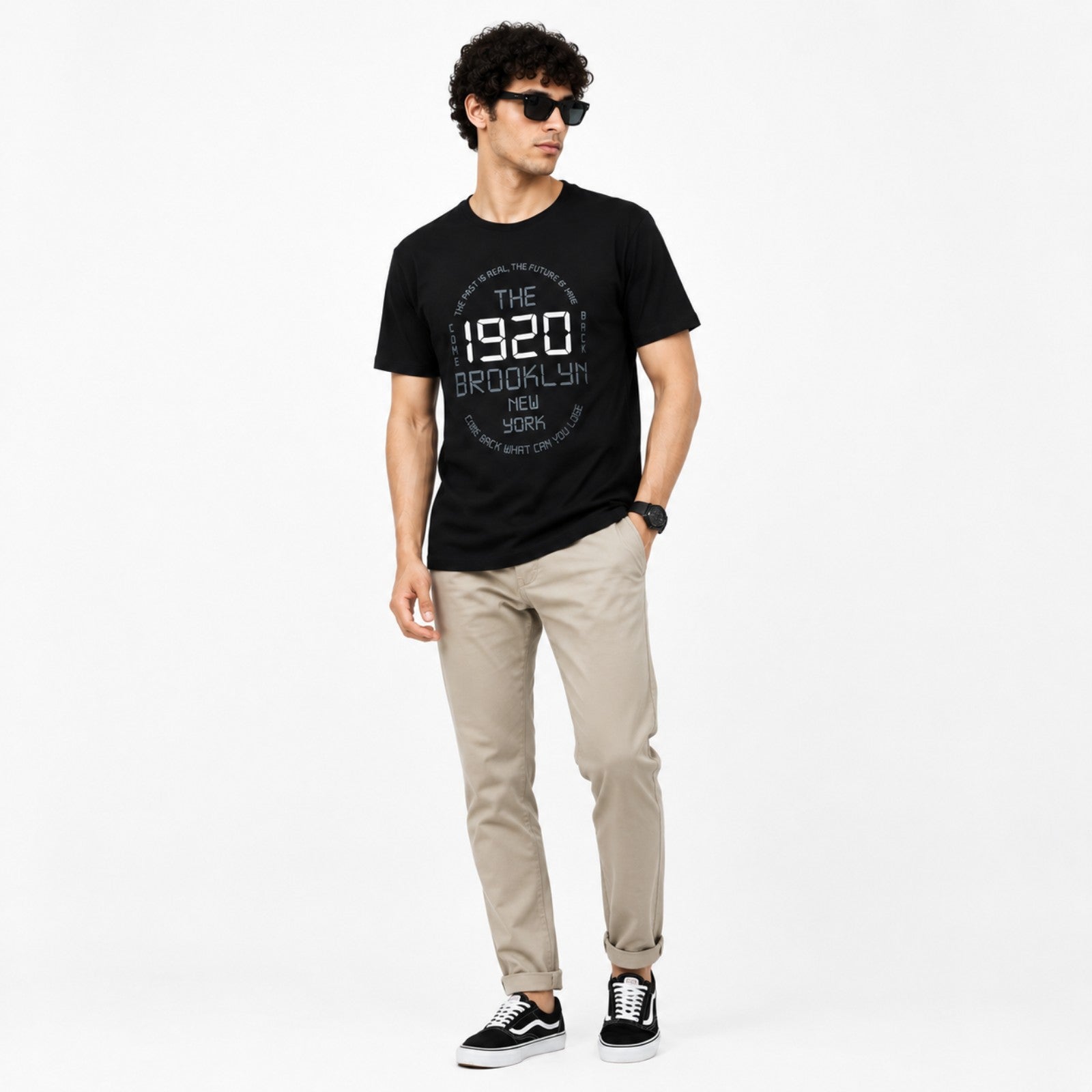 Men's Black Brooklyn 1920 Graphic Printed T-Shirt-4