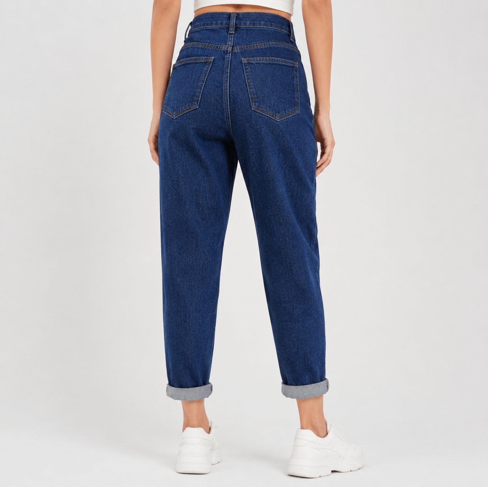 Women's Blue Slim Fit Ankle Length Jeans-3