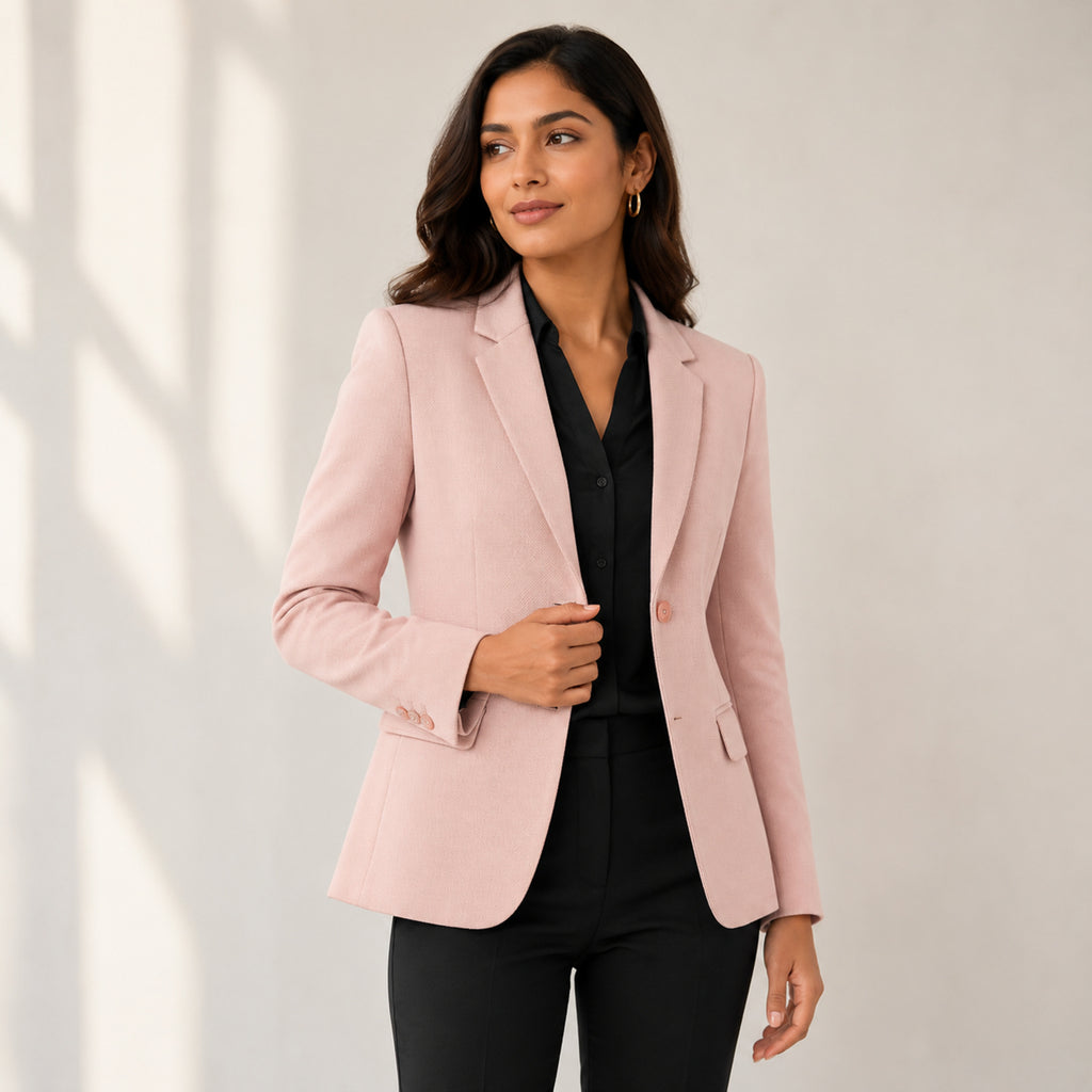 Women's Elegant Peach Formal Blazer-2