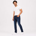 Men's Contemporary Mid Blue Slim Tapered Jeans-1