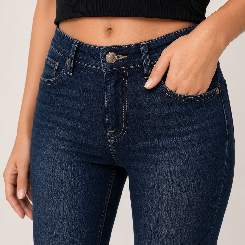 Women's Light Blue Straight Fit Denim Jeans-4