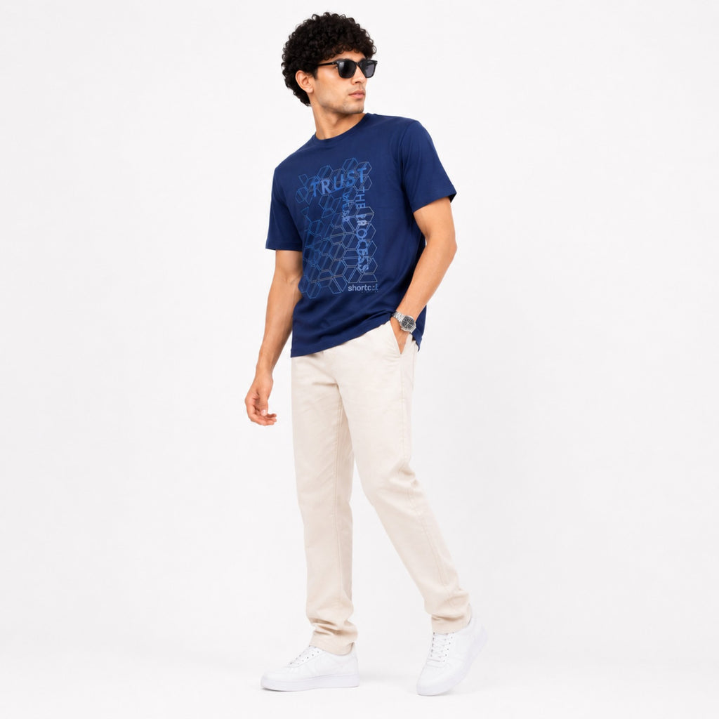 Urban Grid Graphic Oversized T-Shirt-3