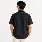 Men's Navy Blue Solid Half Sleeve Casual Shirt-2