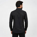 Men's Black Premium Abstract Printed Slim Fit Formal Shirt-3