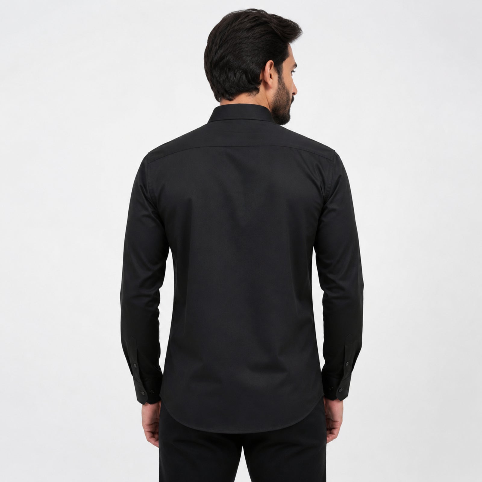 Men's Black Premium Abstract Printed Slim Fit Formal Shirt-3