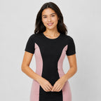 Women's Black & Pink Color Block Bodycon Mini Dress-2