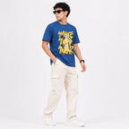 Men's Blue Graphic Oversized T-Shirt-4