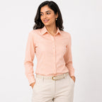 Women's Blush Pink Formal Full Sleeve Shirt-2