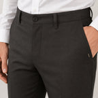 Men's Jet Black Slim Fit Formal Trousers-2