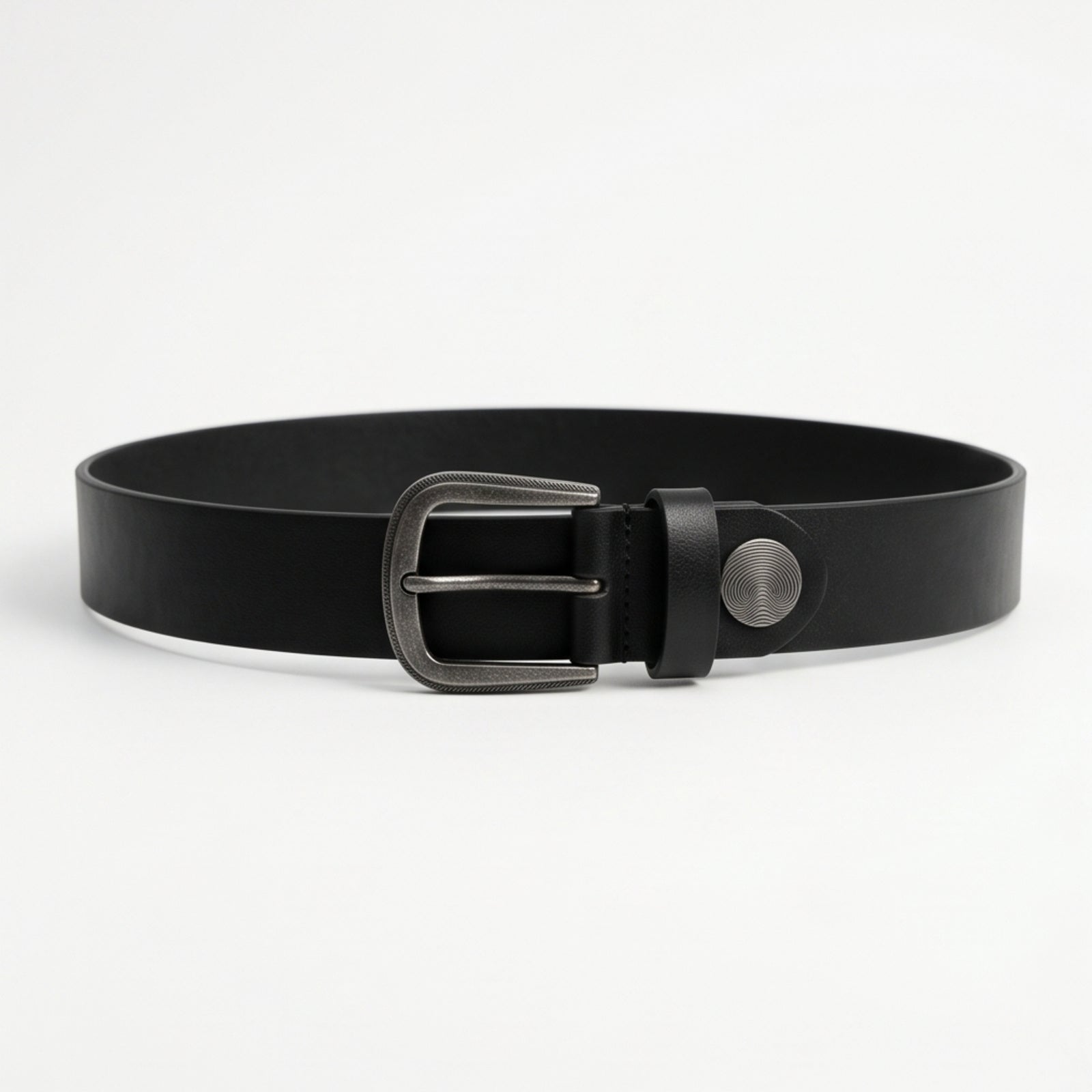 Women’s Elegant Premium Black Genuine Leather Belt with Statement Gold-Tone Buckle-1
