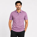 Men's Pink Textured Polo T-Shirt-4