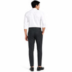 Men's Dark Green Classic Slim Fit Formal Trousers | Flat Front Tailored Office Pants-4
