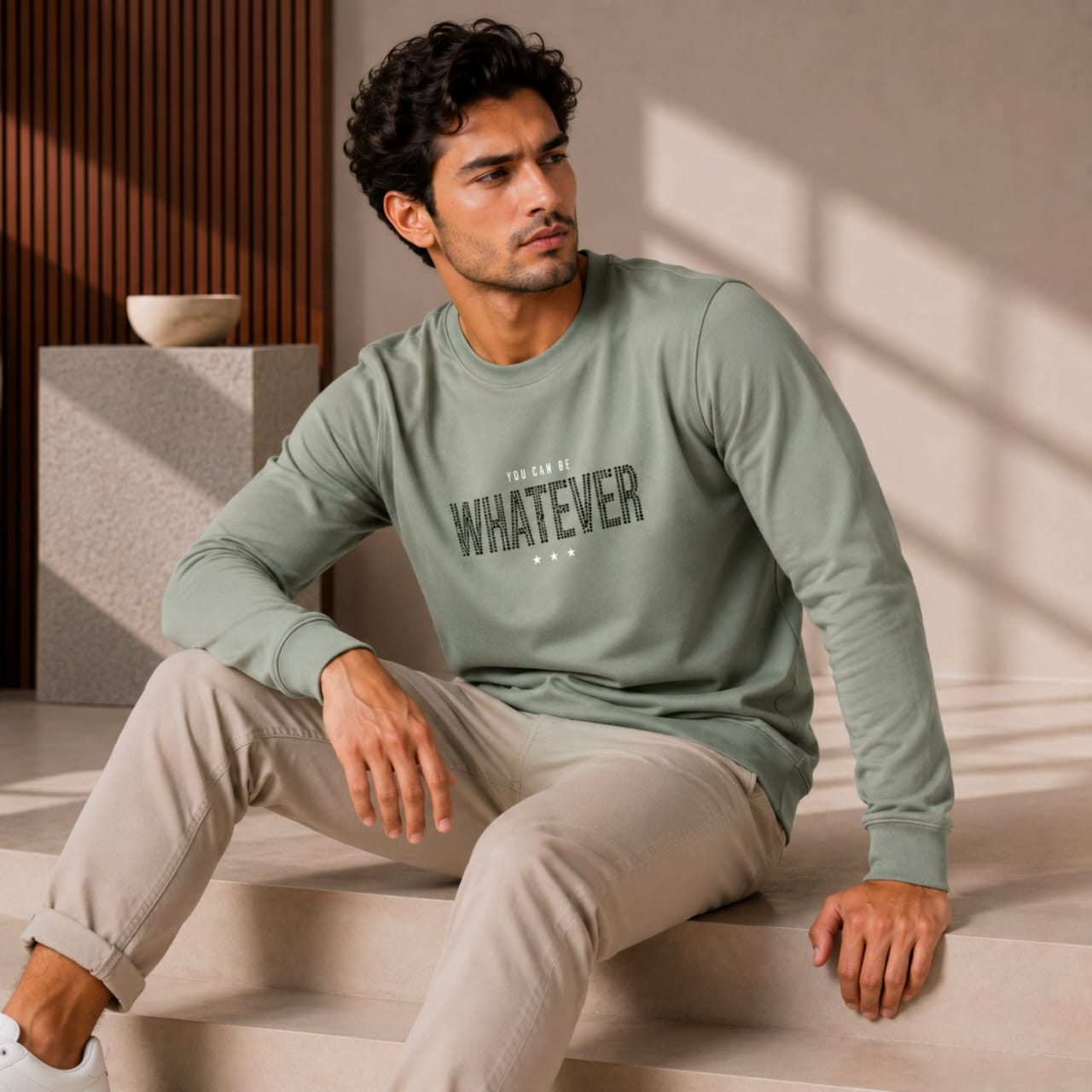 Men's Sage Mist Statement Graphic Sweatshirt-3