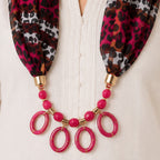 Women's Printed Hood Style Scarf Necklace-3