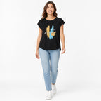 Women's Black Graphic Printed Casual T-Shirt | Live Your Potential Round Neck Tee-1