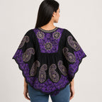 Women’s Black Paisley Print Kaftan Top-3