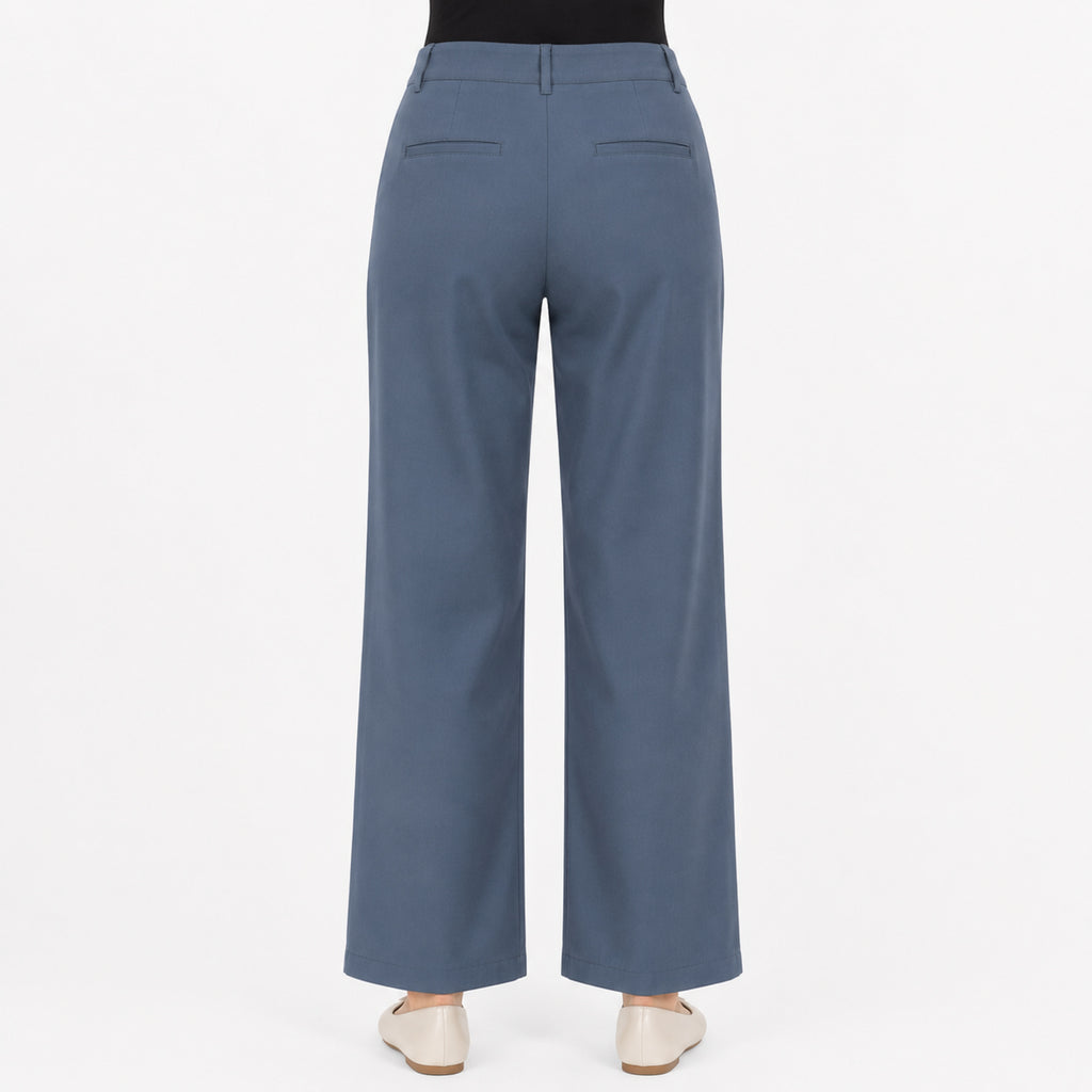 Women's Dusky Teal Elegance Trousers-4