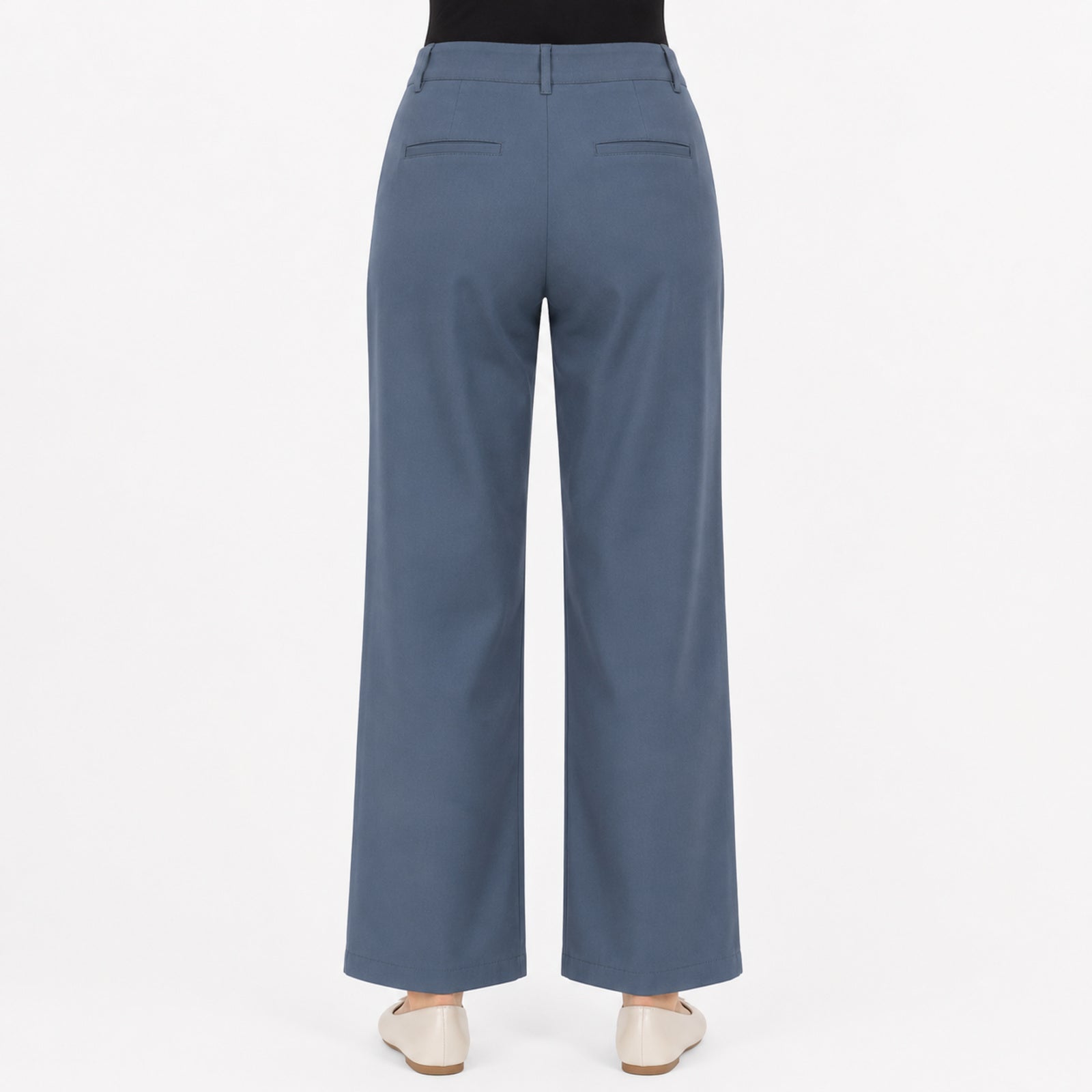 Women's Dusky Teal Elegance Trousers-4