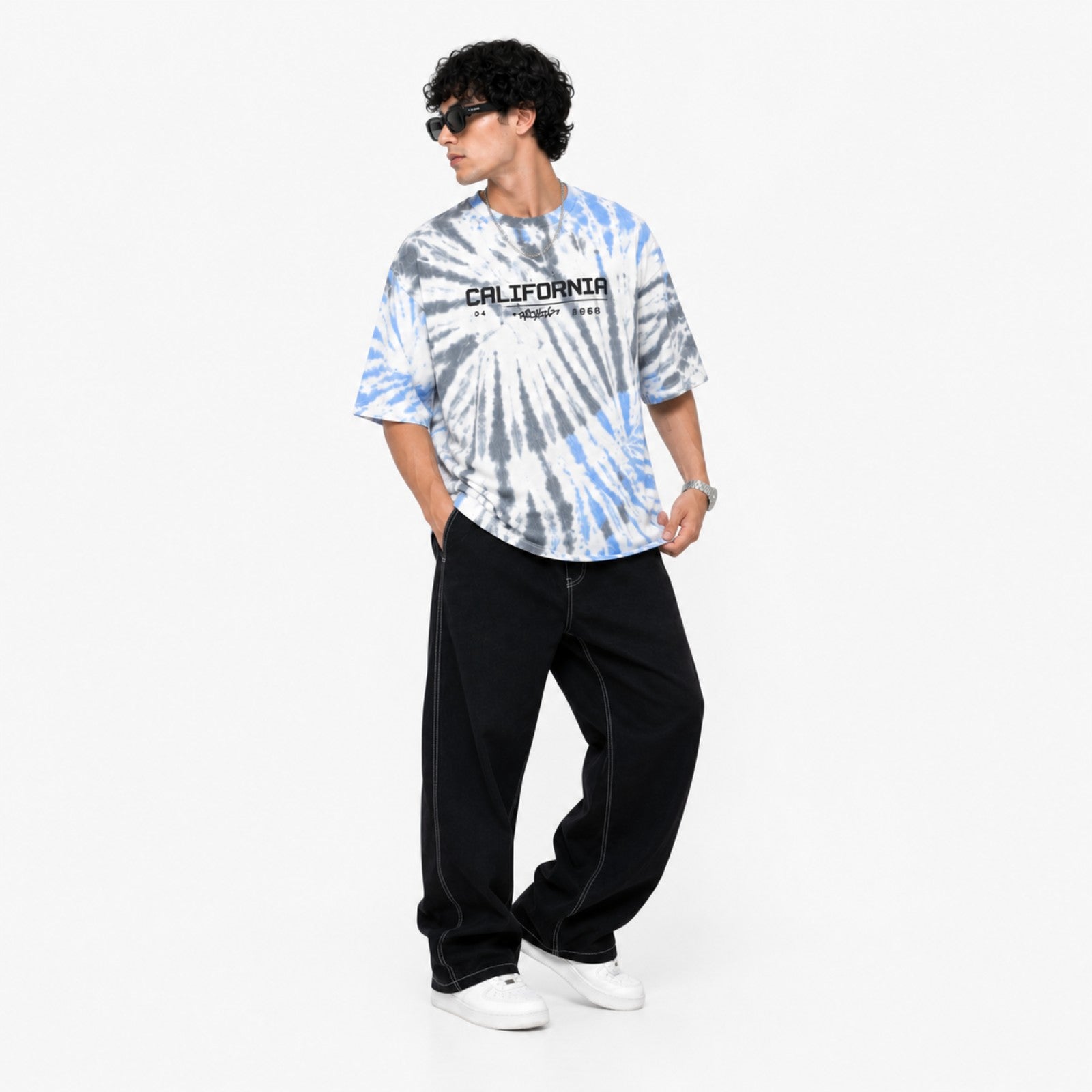 Men's California Tie-Dye Oversized T-Shirt-3