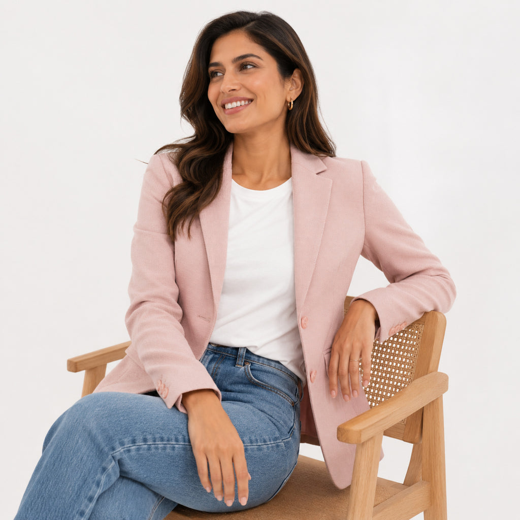 Women's Elegant Peach Formal Blazer-3