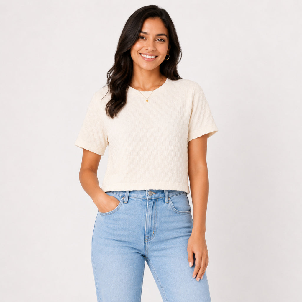 Women's Cream Floral Print Full Sleeve Top-1